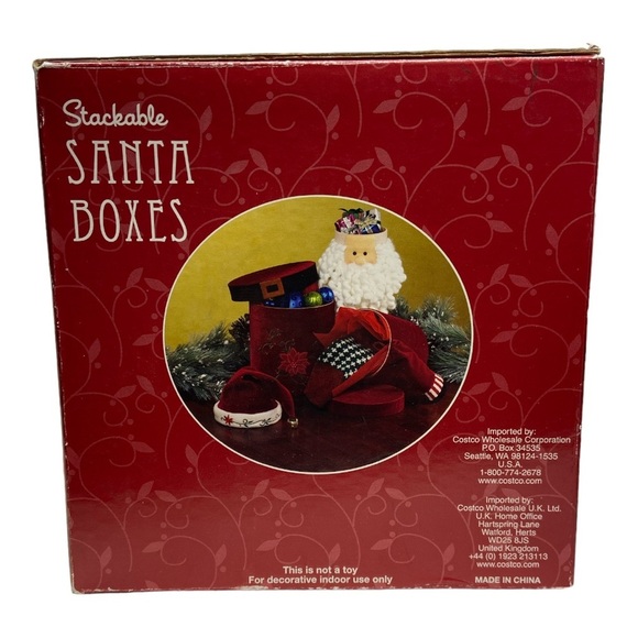 Cute Red Velvet Stackable Santa Boxes. 22” (est.) - Picture 8 of 8
